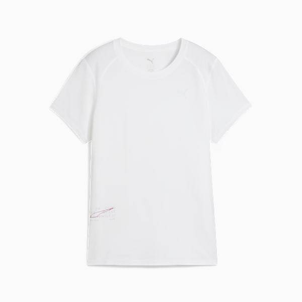 PUMA RUN Mesh Tee Women, PUMA White, large-MEX