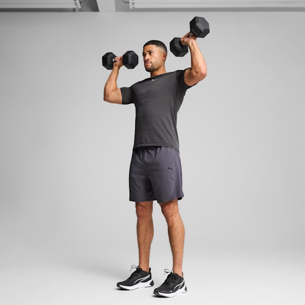 Playera Train All Day TECH Seamless para hombre, Galactic Gray-PUMA Black-Tonal Jacquard, large-MEX