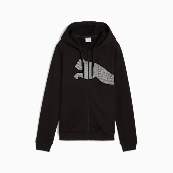 Train All Day Big Logo Hoodie Women, PUMA Black, large-ZAF