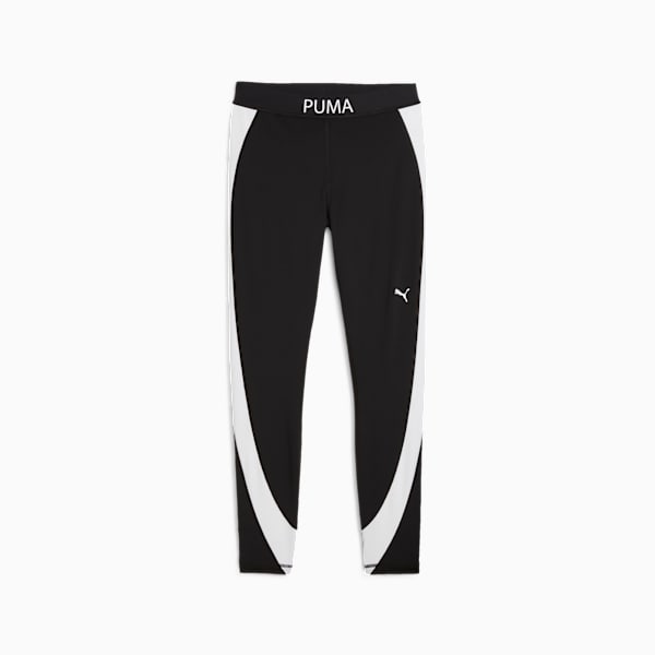 PUMA STRONG High-Waisted 7/8 Colour Block Tights Women, PUMA Black, large-ZAF