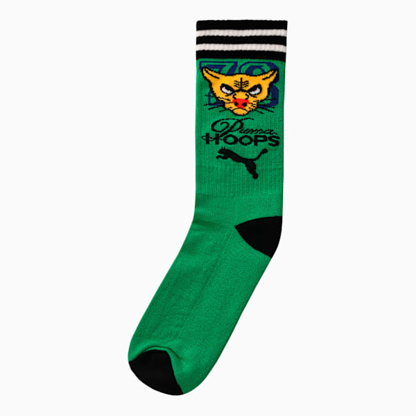 Mens Basketball Sock, Archive Green-Fairway Green, large-ZAF