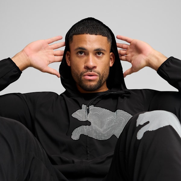 Train All Day Big Logo Woven Jacket Men, PUMA Black, large-ZAF