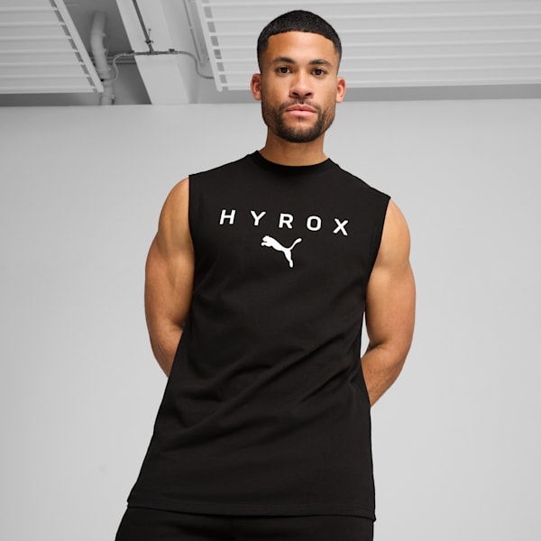 Remera sin mangas PUMA x HYROX para hombre, PUMA Black, large-ARG