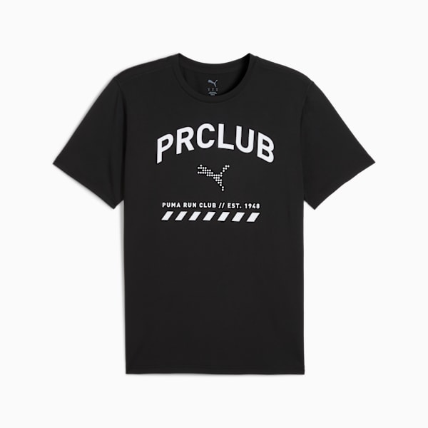 RUN CLUB Graphic Mesh Tee Men, PUMA Black, large-ZAF