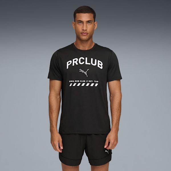 RUN CLUB Graphic Mesh Tee Men, PUMA Black, large-ZAF
