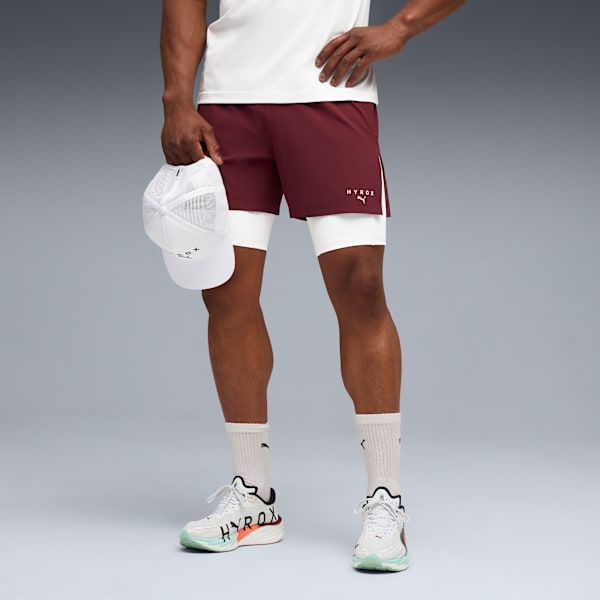 PUMA x HYROX 2in1 Training Shorts Men, Ruby Shimmer, large-ZAF