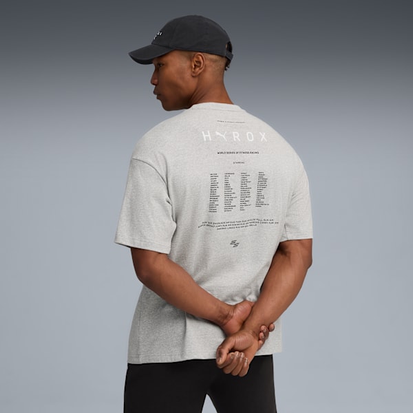 PUMA x HYROX Lifestyle Tee Men, Light Gray Heather, large-ZAF