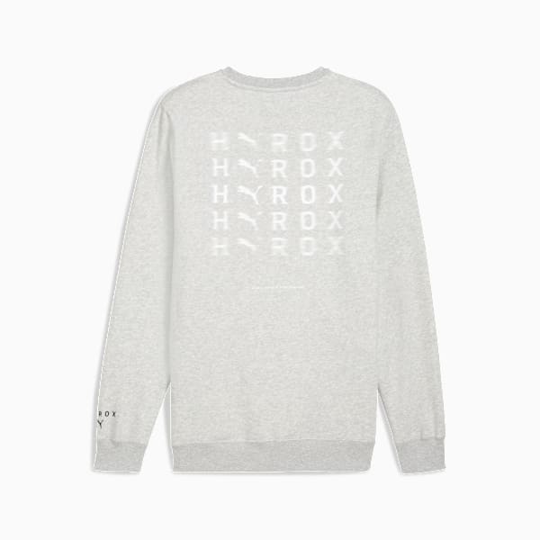 PUMA x HYROX Heavyweight Crewneck Men, Light Gray Heather, large-ZAF