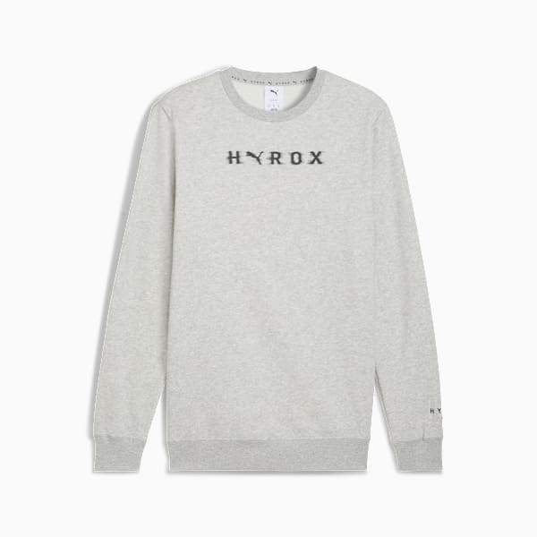 PUMA x HYROX Heavyweight Crewneck Men, Light Gray Heather, large-ZAF