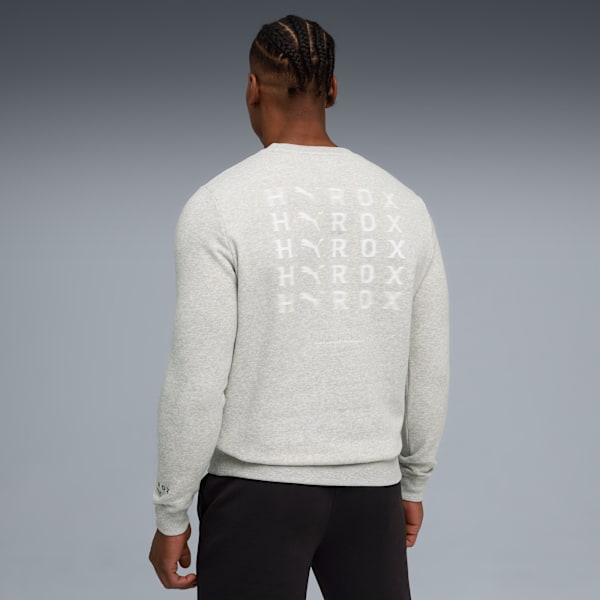 PUMA x HYROX Heavyweight Crewneck Men, Light Gray Heather, large-ZAF
