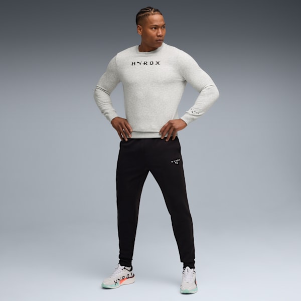 PUMA x HYROX Heavyweight Crewneck Men, Light Gray Heather, large-ZAF