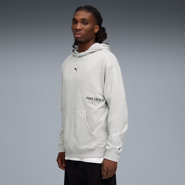 French Terry Hoodie Men, Light Gray Heather, large-ZAF
