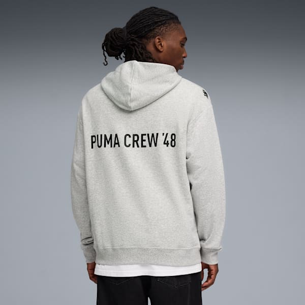 French Terry Hoodie Men, Light Gray Heather, large-ZAF