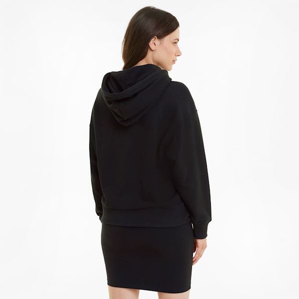 Classics Logo Women's Hoodie, Puma Black, large-MEX
