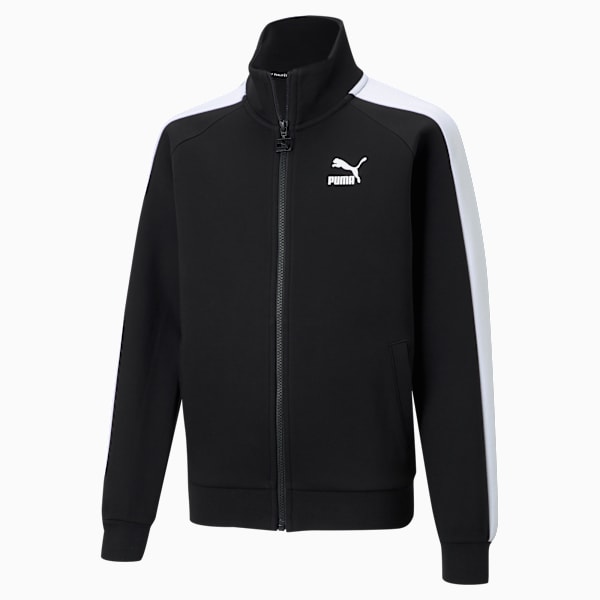 Chamarra de pista Iconic T7 juvenil, Puma Black-Puma White, large-MEX