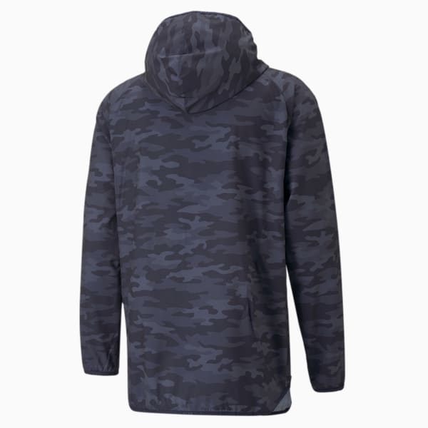 EGW Hooded Men's Golf Jacket, Navy Blazer-Camo, large-ZAF