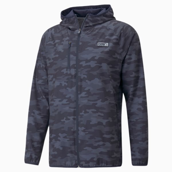 EGW Hooded Men's Golf Jacket, Navy Blazer-Camo, large-ZAF