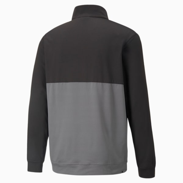 Gamer Colourblock Quarter-Zip Men’s Golf Pullover, Puma Black-QUIET SHADE, large-ZAF