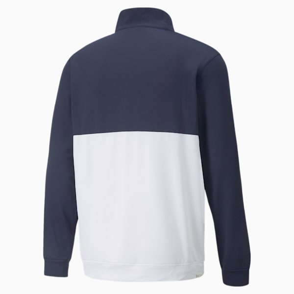 Gamer Colourblock Quarter-Zip Men’s Golf Pullover, Navy Blazer-Bright White, large-ZAF