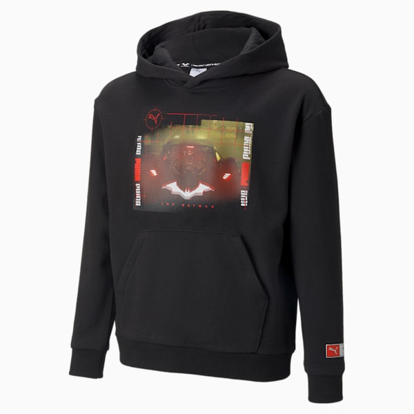 PUMA x BATMAN Graphic Youth Hoodie, Puma Black, large-ZAF