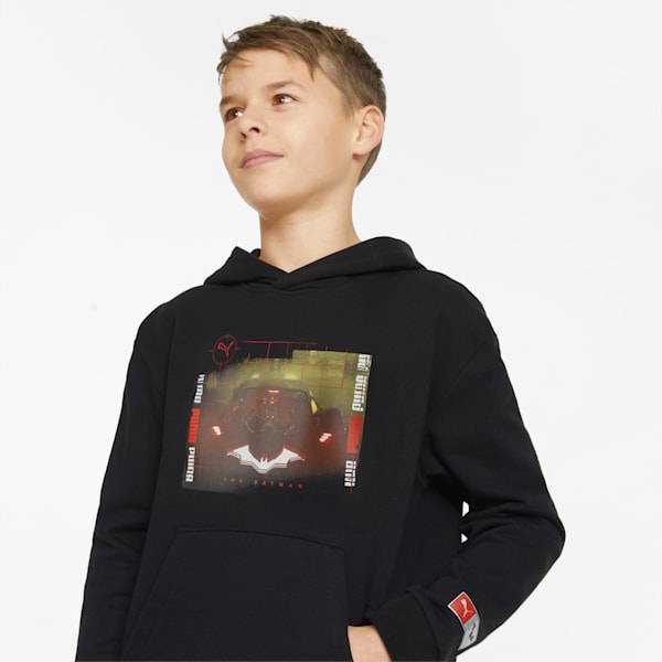 PUMA x BATMAN Graphic Youth Hoodie, Puma Black, large-ZAF