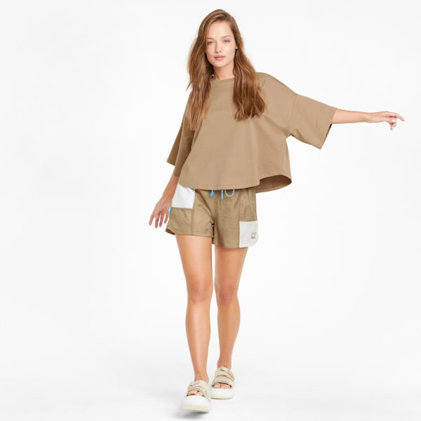 Infuse Fashion Woven Women's Shorts, Tiger's Eye, large-ZAF