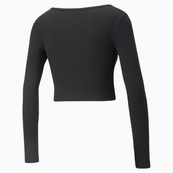 Classics Ribbed Long Sleeve Women's Tee, Puma Black, large-ZAF