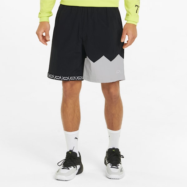 Jaws Woven Men's Basketball Shorts, Puma Black-Harbor Mist, large-ZAF
