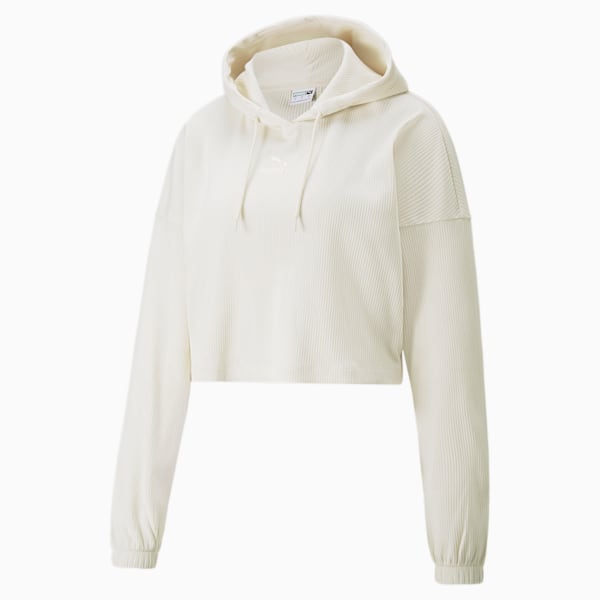 Classics Ribbed Women's Hoodie, no color, large-ZAF
