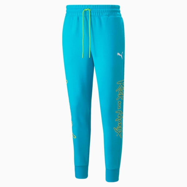 PUMA x RICK AND MORTY Men's Basketball Pants, Scuba Blue, large-ZAF