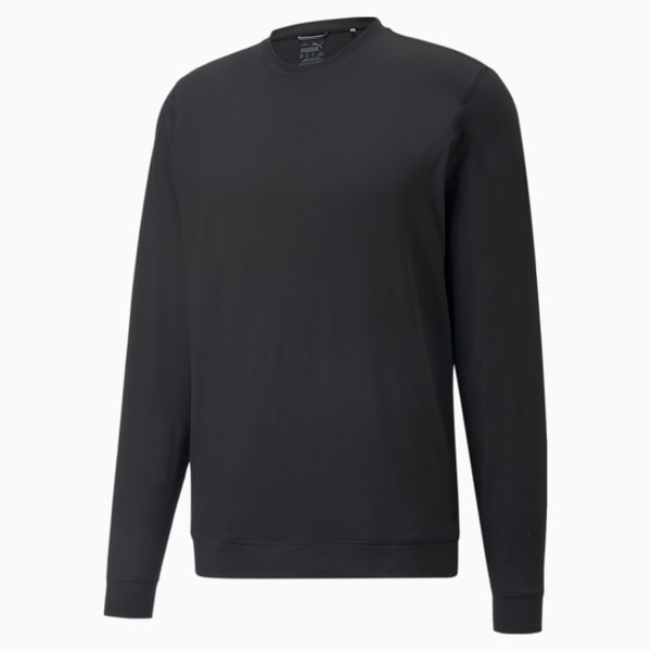 CLOUDSPUN GRYLBL Crew Neck Golf Sweatshirt Men, Puma Black, large-ZAF