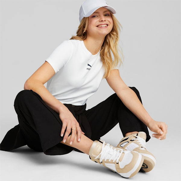 Playera estrecha para mujer Classics, Puma White, large-MEX