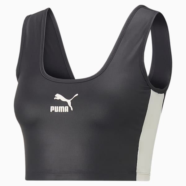 T7 Shiny Cropped Top Women, Puma Black-Pristine, large-ZAF
