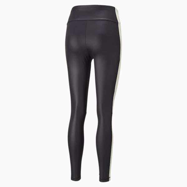 T7 Shiny High Waist Leggings Women, Puma Black-Pristine, large-ZAF