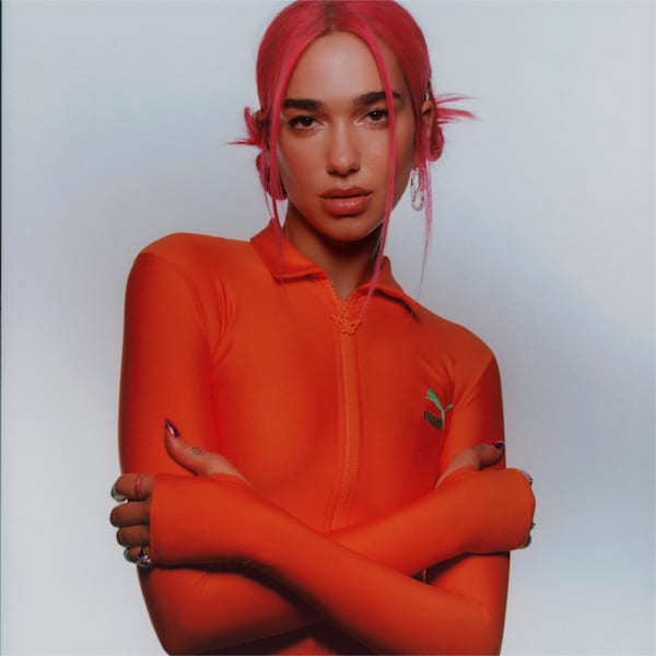 PUMA x DUA LIPA Fitted Tee Women, Carrot, large-ZAF