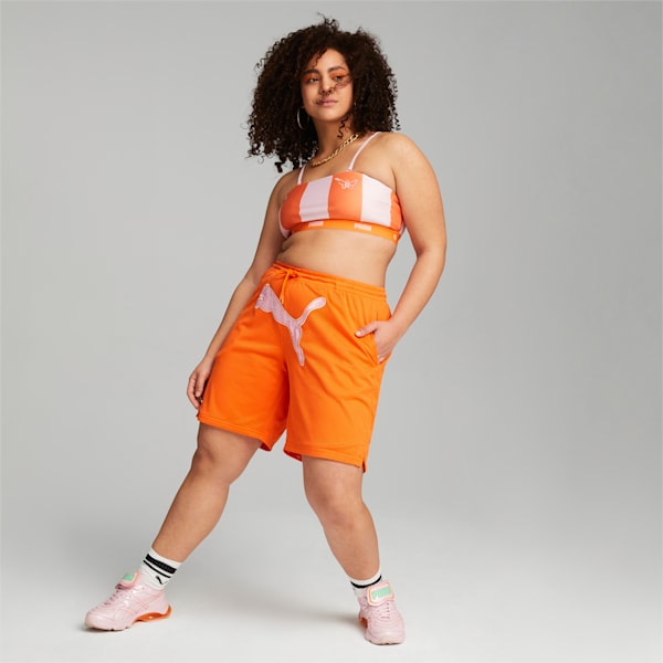 PUMA x DUA LIPA Basketball Shorts Women, Carrot, large-ZAF