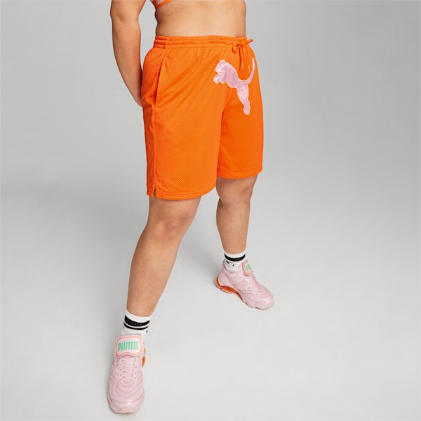 PUMA x DUA LIPA Basketball Shorts Women, Carrot, large-ZAF