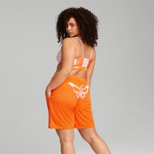 PUMA x DUA LIPA Basketball Shorts Women, Carrot, large-ZAF