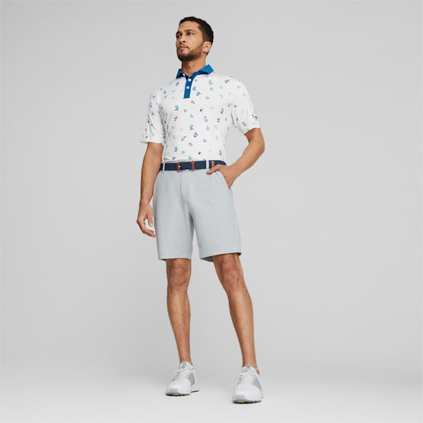 PUMA x Arnold Palmer Mattr Dunes Golf Polo Shirt Men, Bright White-Lake Blue, large-ZAF