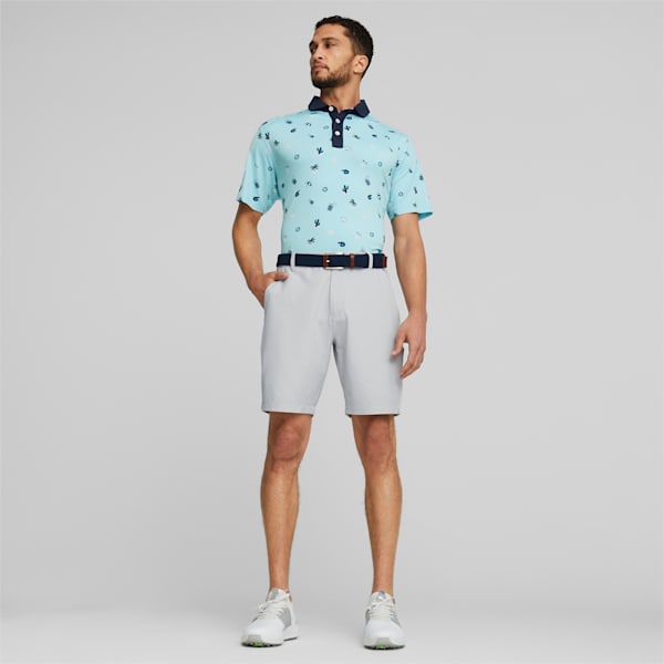 PUMA x Arnold Palmer Mattr Dunes Golf Polo Shirt Men, Tropical Aqua-Navy Blazer, large-ZAF
