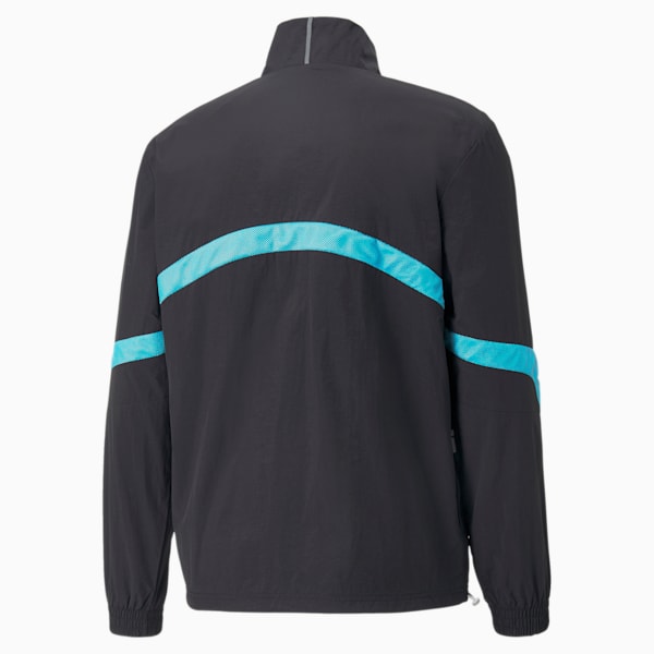 Melo Clyde Basketball Jacket Men, Puma Black-Sunset Glow, large-ZAF