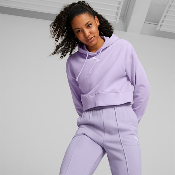 Classics Cropped Hoodie Women, Vivid Violet, large-ZAF