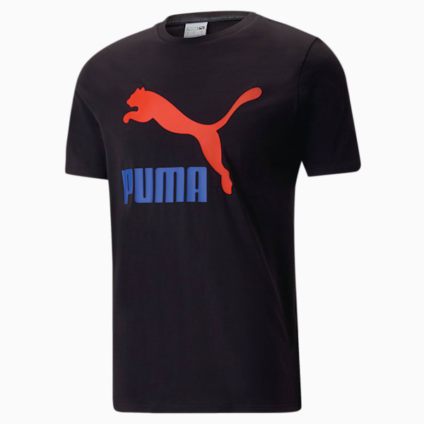 Remera con logotipo Classics para hombre, PUMA Black-Royal Sapphire, large-ARG