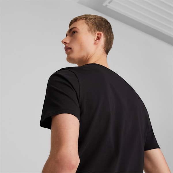 Remera con logotipo Classics para hombre, PUMA Black-Royal Sapphire, large-ARG