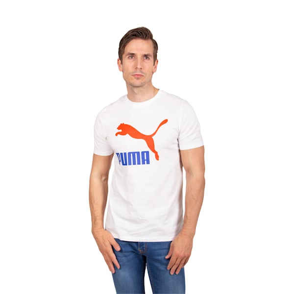 Remera con logotipo Classics para hombre, PUMA White-Royal Sapphire, large-ARG