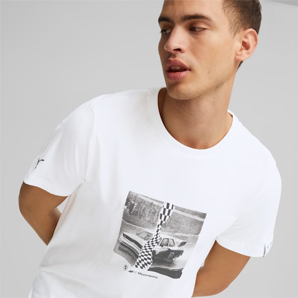 BMW M Motorsport Car Graphic Tee Men, PUMA White, large-ZAF