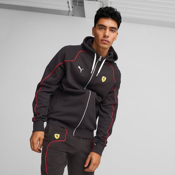 Scuderia Ferrari Race Long Sleeve Hoodie Men, PUMA Black, large-ZAF