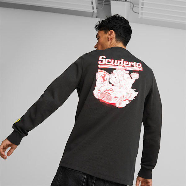 Scuderia Ferrari Race Graphic Crew Tee Men, PUMA Black, large-ZAF