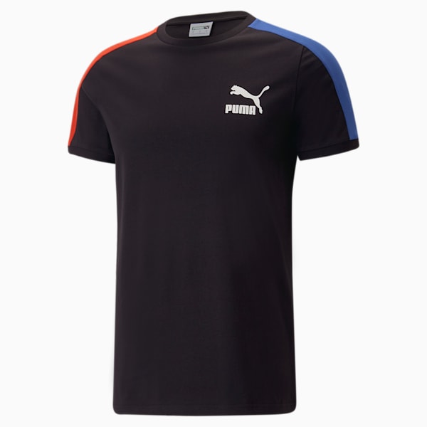 Remera deportiva para hombre T7 Iconic, PUMA Black-Royal Sapphire, large-ARG