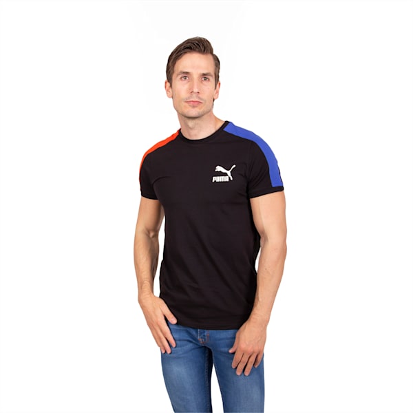 Remera deportiva para hombre T7 Iconic, PUMA Black-Royal Sapphire, large-ARG